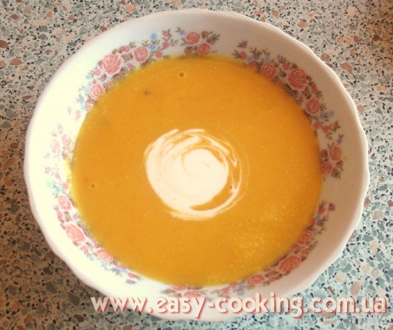 Крем-суп (або суп-пюре) з гарбуза з плавленим сирком